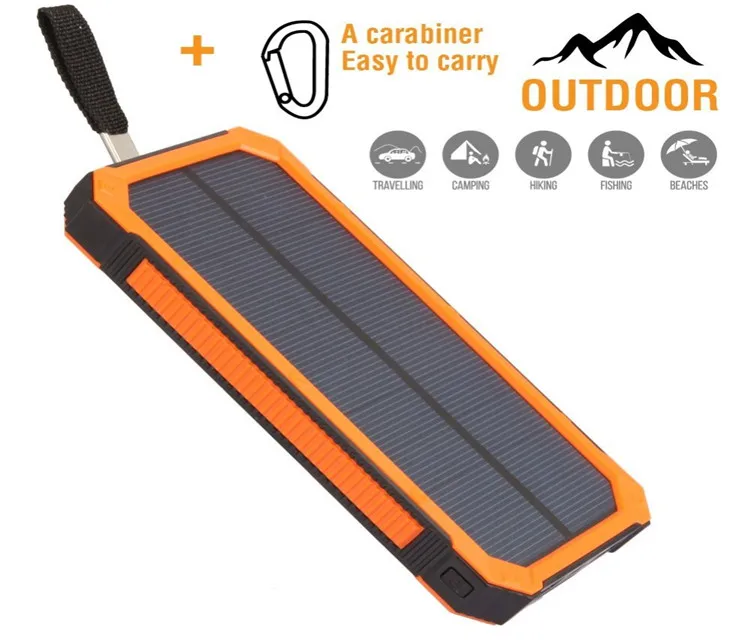 Promotional 10000mah Solar Mobile Charger Power Bank with Customized Logo Outdoor Power Supply - ANKUX.COM