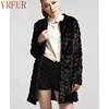 YR693 Women Winter Genuine Mink Patch work Fur Coat