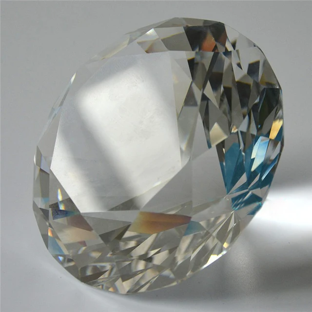 80mm crystal glass diamond paperweight 50th anniversary gifts
