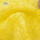 Hot sale beautiful comfortable 100% ramie yellow embroidered fabric
