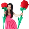 Long size cheap plush red rose valentine gift cute stuffed soft red rose plush stuffed
