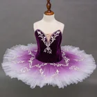 DanyiBallet Wholesale Cheap Kids Girls Ballet Dance Performance Purple Velvet Ballet Tutu Costume