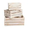 Rustic Decorative Wood Crates (Set of 3) - White Wash Distressed