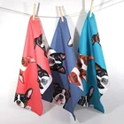 Dog style decorative Cotton Kitchen Towels Set printed utensil washing cloth