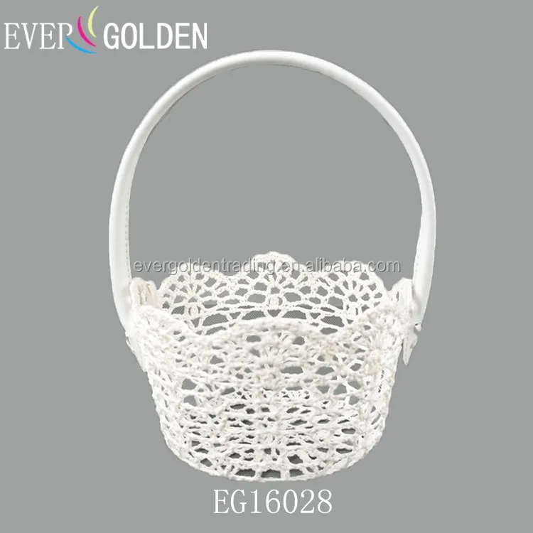 crochet lace baskets for wedding, gift baskets flowers baskets