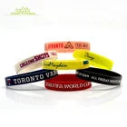 Any Color Can Be Custom Personality Silicone Rubber Ball Bracelet With Slilk Colorful Embossed and Debossed printing