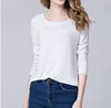 Custom Wholesale Lady Cotton Long Sleeve T shirt Quality White Blank T-shirt For Women