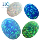 Lab Created Flat Back Oval Cabochon Opal Stone