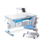 B12 -M Children big desktop study table and chair set school steel furniture