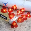 2019 hot popular product copper wire string lights red heart shape lights string used for Valentine's Day