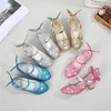 Sequin Girls Princess Party Shoes Butterfly Dress shoes Wedding flower girl shoes to match evening dress