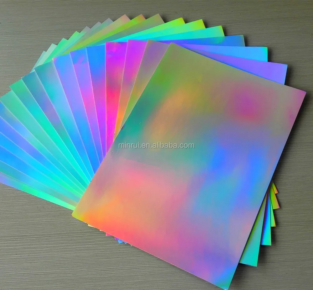Holographic self adhesive destructible paper for printing A4 hologram