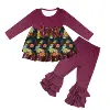 Autumn Knit Girls Clothing Fall Baby Outfits Floral Fall Children Clothes Sets