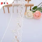 Ecofriendly design dubai lace trim flower appliqued for decorate