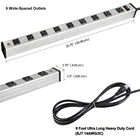 9 Outlet Heavy Duty Metal Power Strip, 9-Foot Extension Cord, ETL Listed