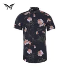 Good sale OEM colorful black printed floral latest men casual shirts