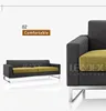 Foshan furniture shop online 3 seaters leather sofa with color cushion