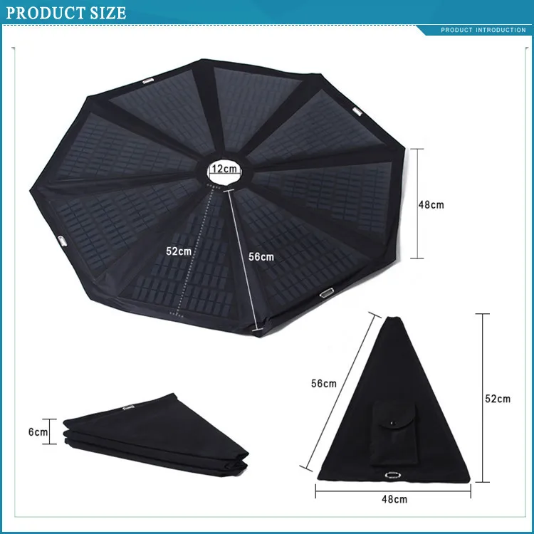 Solar Panel Umbrella Shape 60w Solar Panel Flexible Portable Solar
