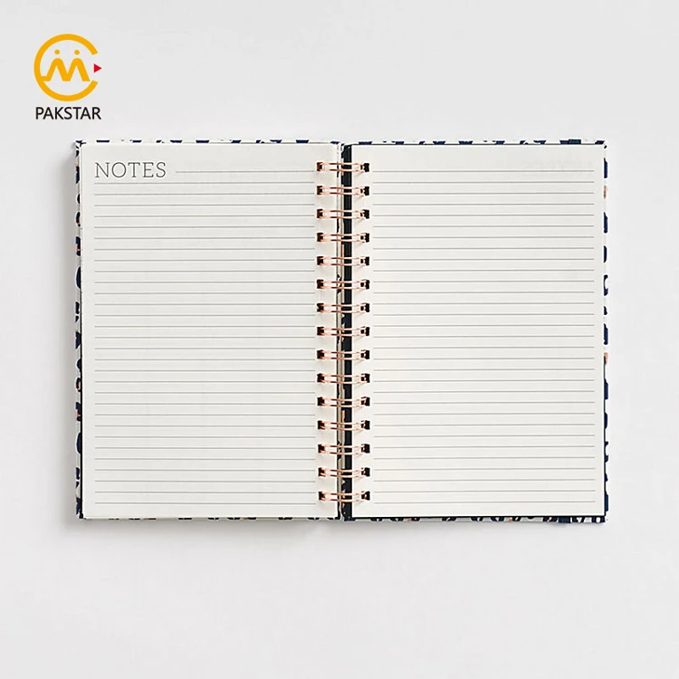 high quality fancy hard cover coil paper notebook custom spiral