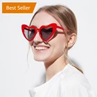 Vintage retro love heart shaped cat eye women colorful sunglasses