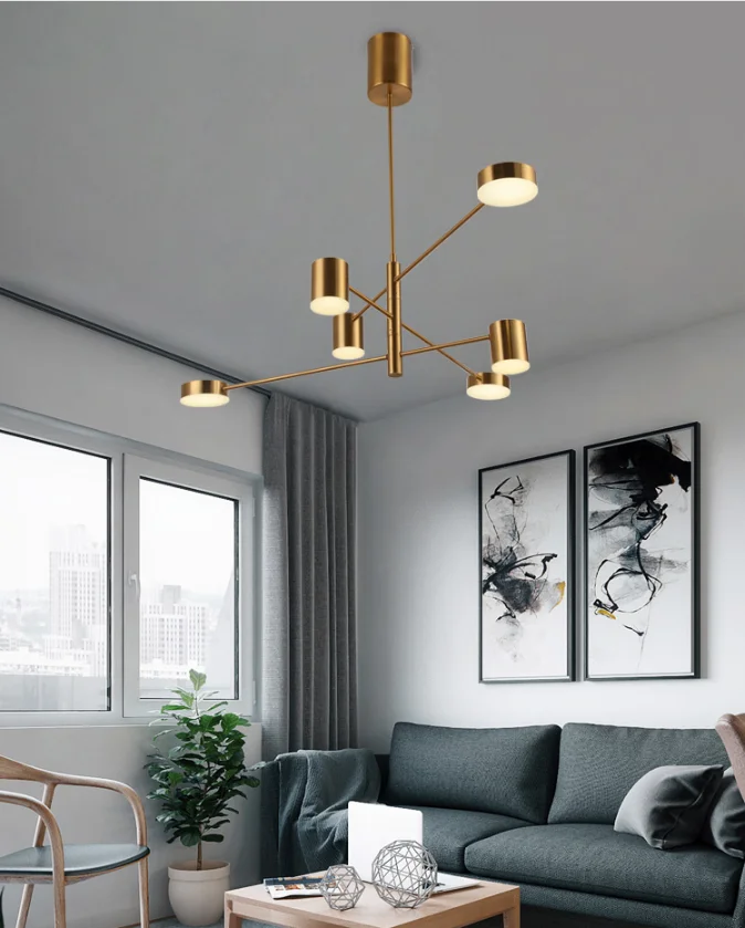 Wholesale selling restaurant black gold Iron aluminum nodic modern led pendant light chandelier