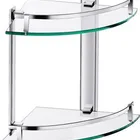 Aluminium double Glass shelf/corner shelf, bathroom shelf