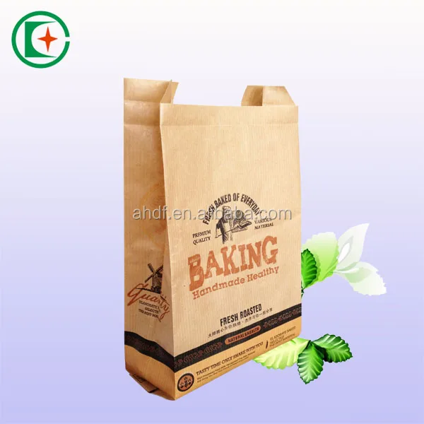 brown craft paper bag for cookies bread packaging food grade