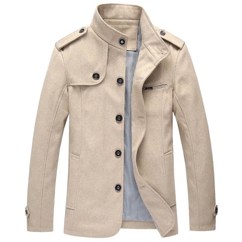2015 Autumn And Winter New Men's Coat Casual Fashion Slim Stand Collar Youth Overcoat Tide Plus Size Hot Sale Manteau Homme 591