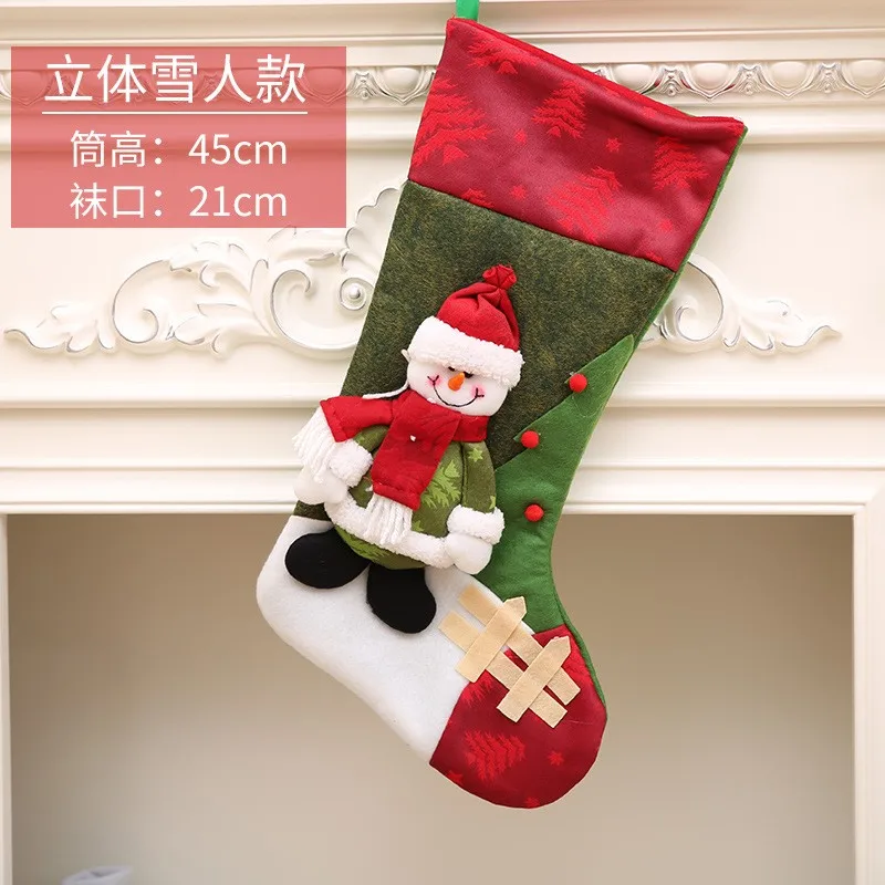 santa claus,elk,snowman christmas socks decorating christmas