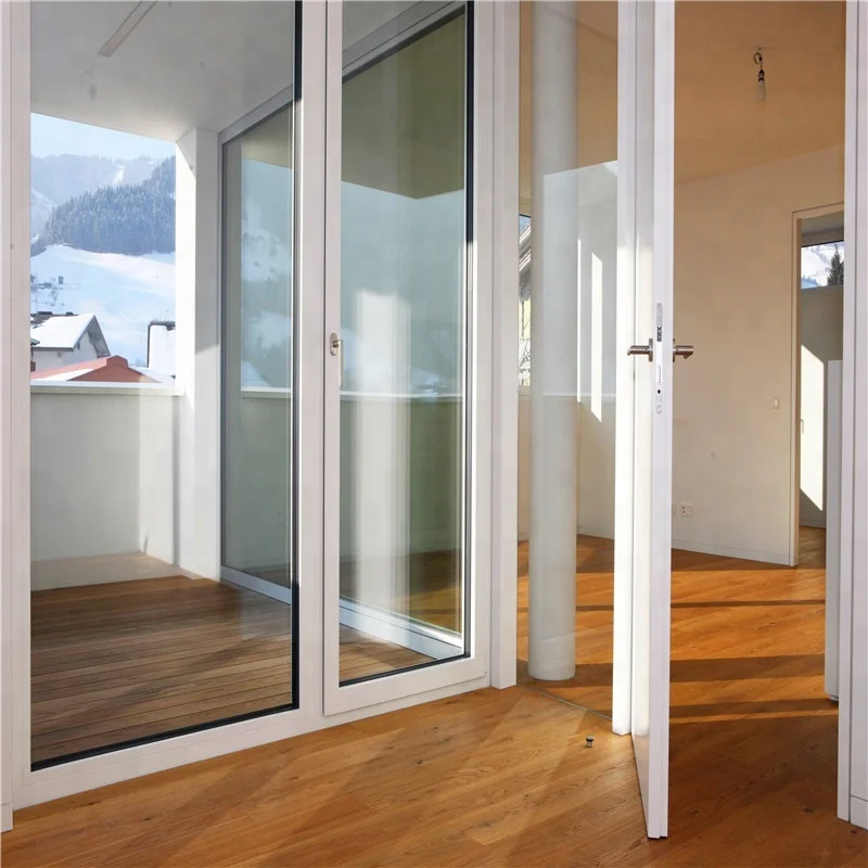 Tempered glass casement door swinging door for internal