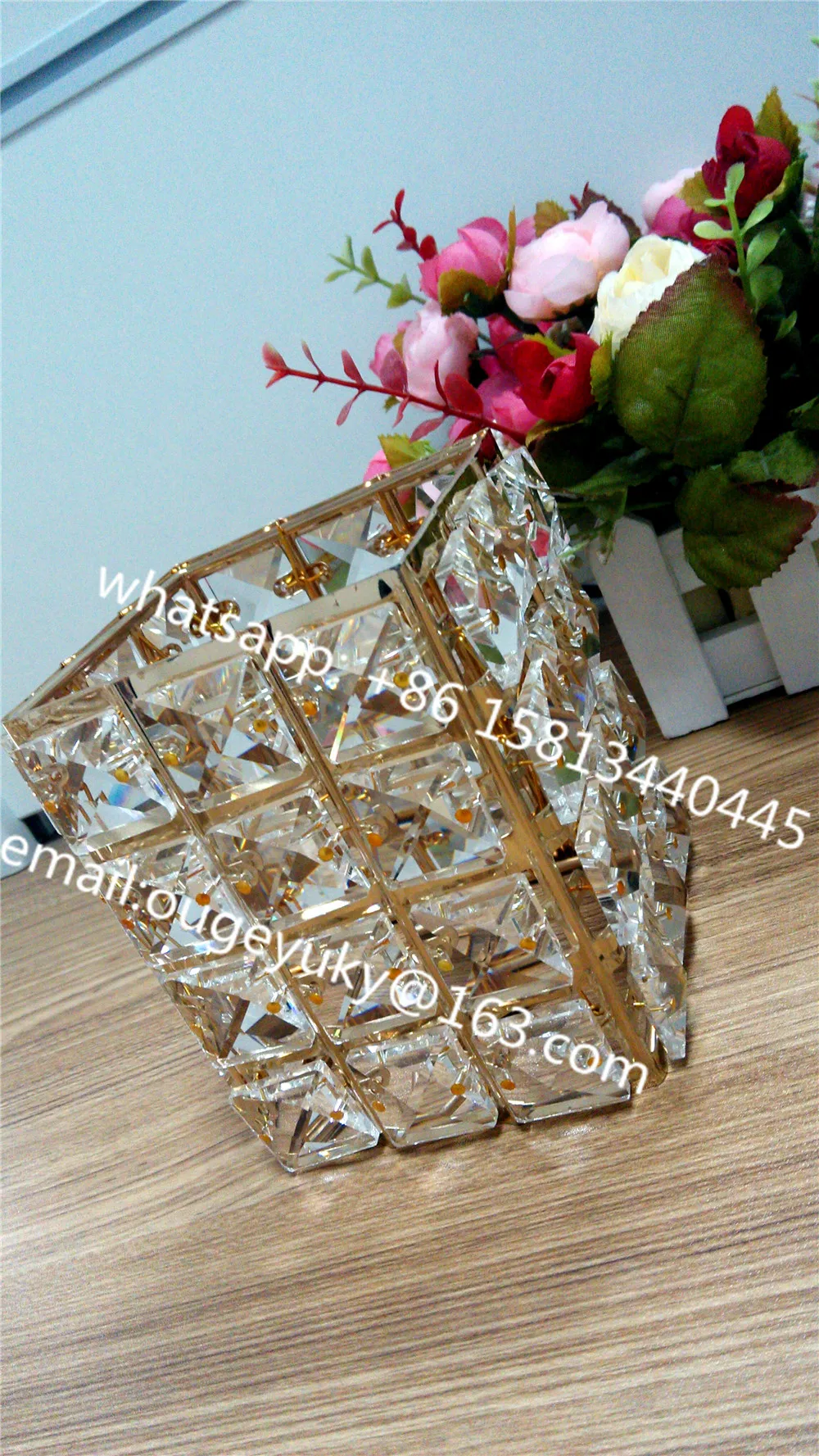wedding decorative centerpieces , square glass candle holder