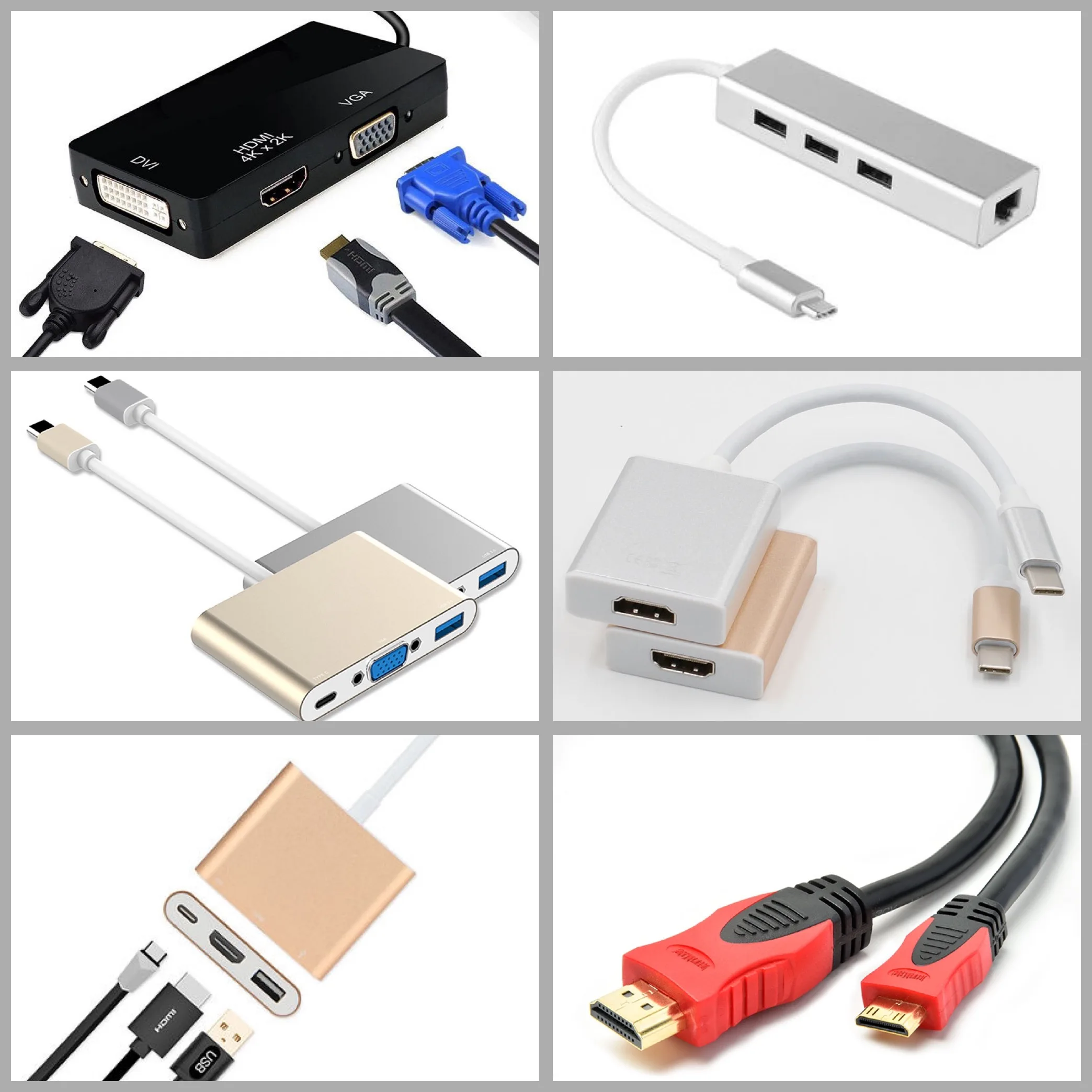 3 ports type c to hdmi interface & usb 3.0 adapter for 1080P HDTV Macbook Laptop - ANKUX.COM