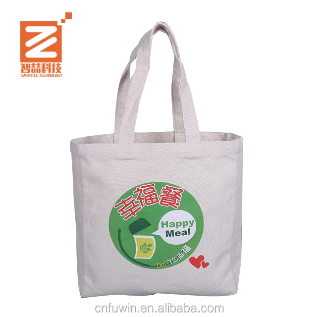 promotional eco friendly handled organic cotton tote bag custom