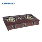 Tempered glass stove kitchen appliance/3 cast iron burner gas rangs
