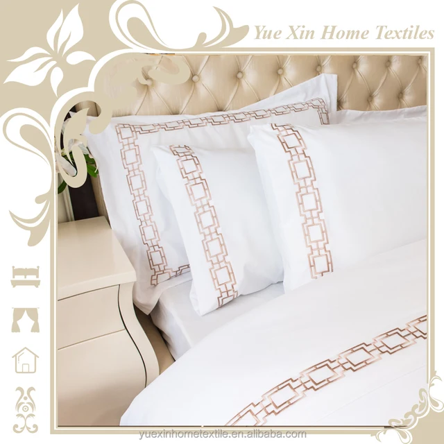 Peach skin embroidery design bed sheet sets pictures