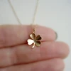 Custom high quality four clover necklace simple 9k solid gold jewellery