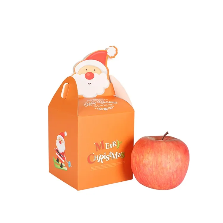 whited board christmas apple box with food paper