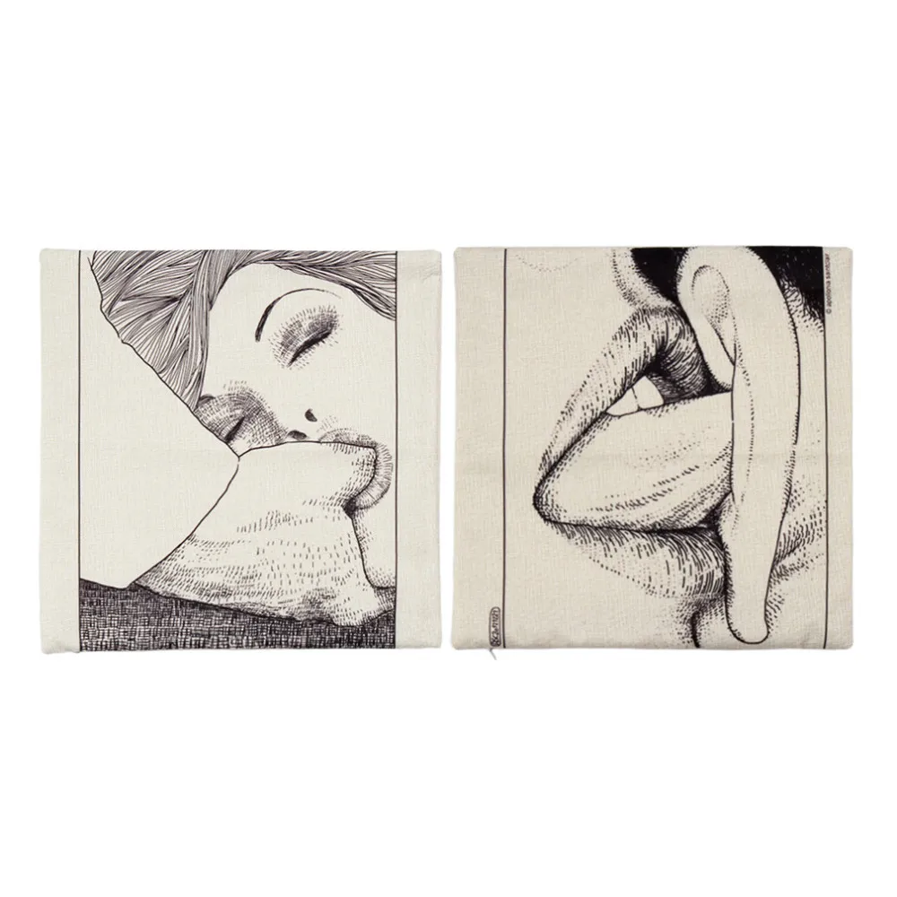 2016 NEW Fashion Design Square Adult Interest Linen Furnishing Cushions Cover Home Office Seat Pillow Cover