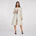 Custom Top Quality women european long dress trench coat classic