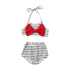 Kids Baby Girl Bow Swimsuit Striped Bathing Suit Bikini 2pc Set Swimwear Swim Suit Bathing Suit Costume Clothing Cute