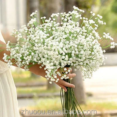 Babys Nefes/Gypsophila Düğün Dekorasyon Beyaz Renk Gerçek Dokunmatik Yapay bebeğin-nefes Çiçek