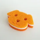 Heavy-duty animal cartoon shape kitchen cleaning sponge dish scourer / scrubber pad