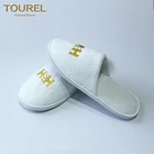 Hotel Quality Hotel Slipper Wholesale Sleeper Personalized Hotel Cotton Velour Slipper With Hotel Logo