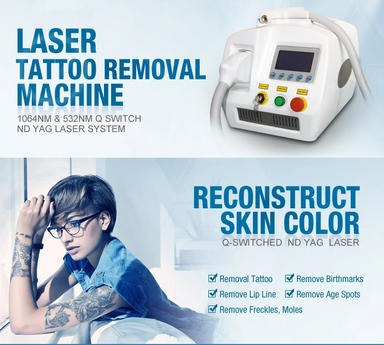 Portable Q Switched Laser Genesis Nd Yag 1064 Nm Tattoo Removal
