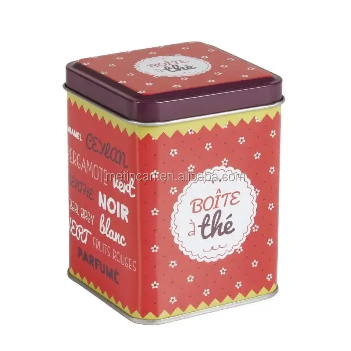 fashion square gift box tin can packaging with colorful print
