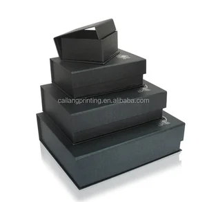 custom sizes black paper folding gift box for anything with