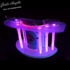 GUIHEYUN cheap acrylic night bar dj booth , Organic glass night club dj facade, night led dj booth for bar