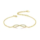 Simple 925 Silver Infinity Girl Chain Bracelet With Gold Plated