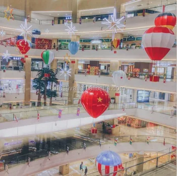 Colorful Atrium Hot Air Balloon Mall Decoration View Mall