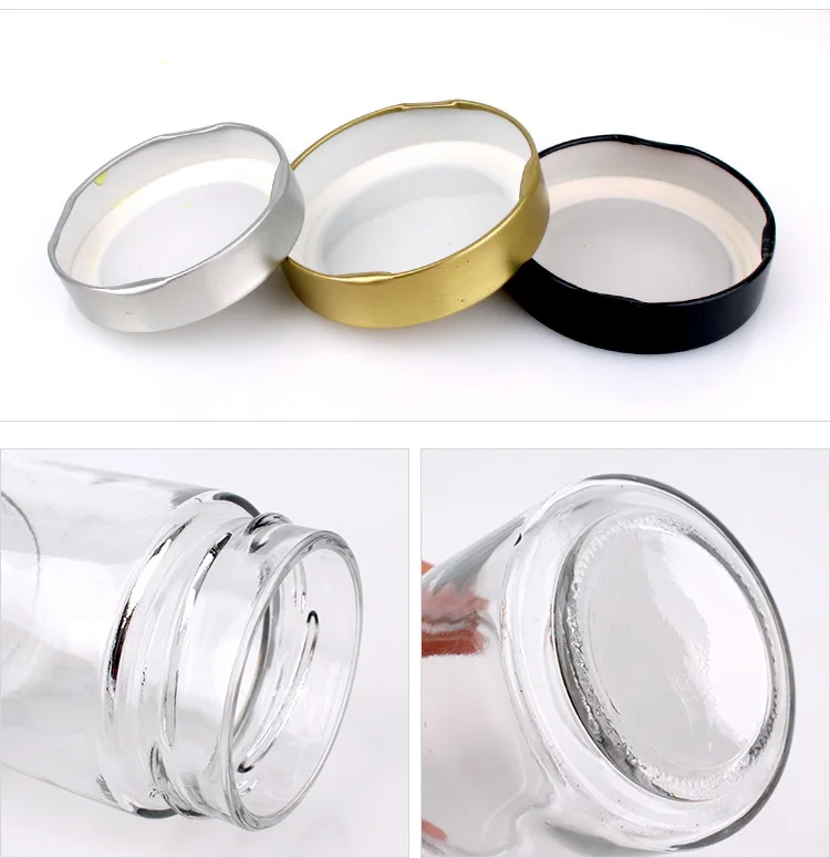 factory price 300ml 10oz empty round glass honey jam storage jar with deep lug cap for sale